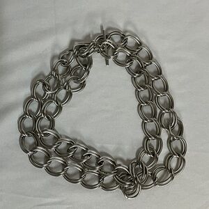 Silver Chain Necklace Chunky Wide Chain Link